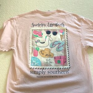 Simply Southern light pink summer tee